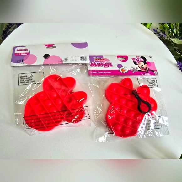 Disney Junior, Minnie Mouse Heads, Popper Fidget Keychain's, Set of 2 - Picture 2 of 10